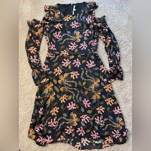 RACHEL Rachel Roy Black Dress with Floral Accents